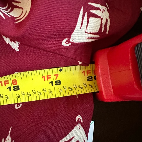 41 Hawthorn Red White Long Sleeves Button Down Geometric Design Shirt Dress Sz S - Picture 15 of 16